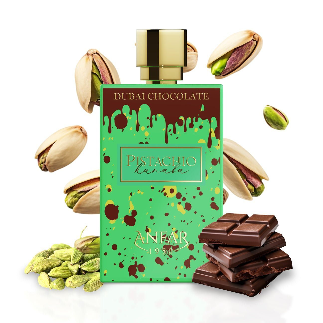 Anfar Pistachio  Kunafa Dubai Chocolate EDP 100ML Unisex image 2